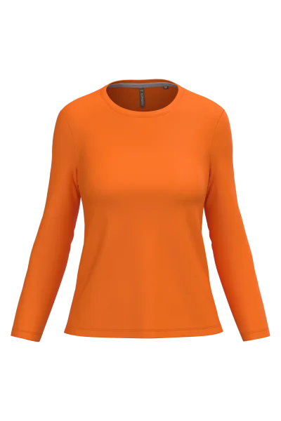 T-shirt col rond manches longues femme