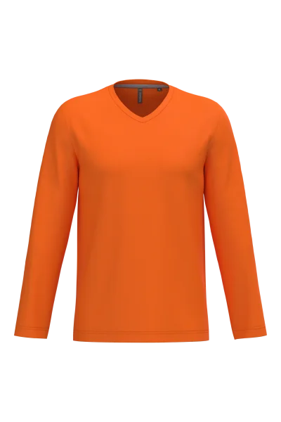 T-shirt col V manches longues homme