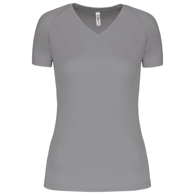 T-shirt de sport manches courtes col v femme