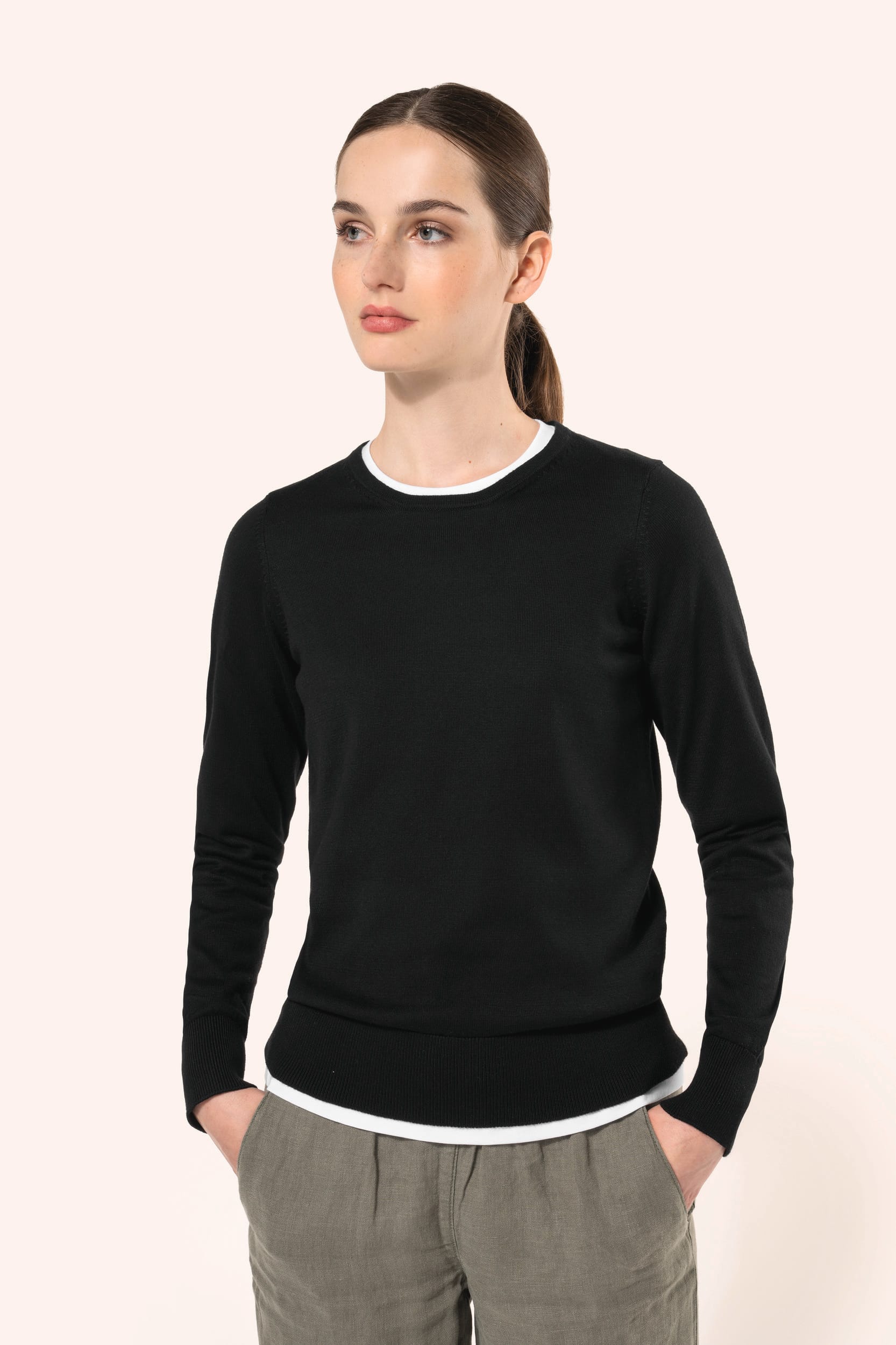Pull Supima® col rond femme