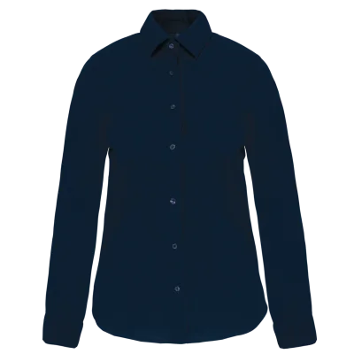 Chemise coton / élasthanne manches longues femme