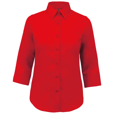 Chemise popeline polycoton manches 3/4 entretien facile femme