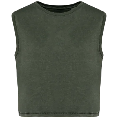 T-shirt écoresponsable crop sans manche femme