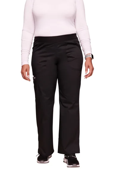 Pantalon cargo à taille moyenne à enfiler femme