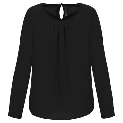Blouse crêpe manches longues femme