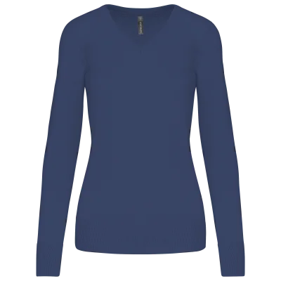 Pull col V femme