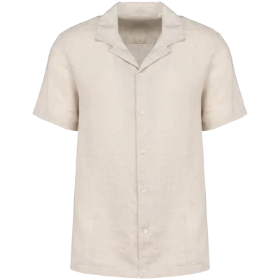 Chemise à col bowling en lin homme