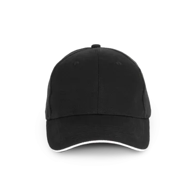 Casquette en coton biologique à sandwich contrasté - 6 panneaux