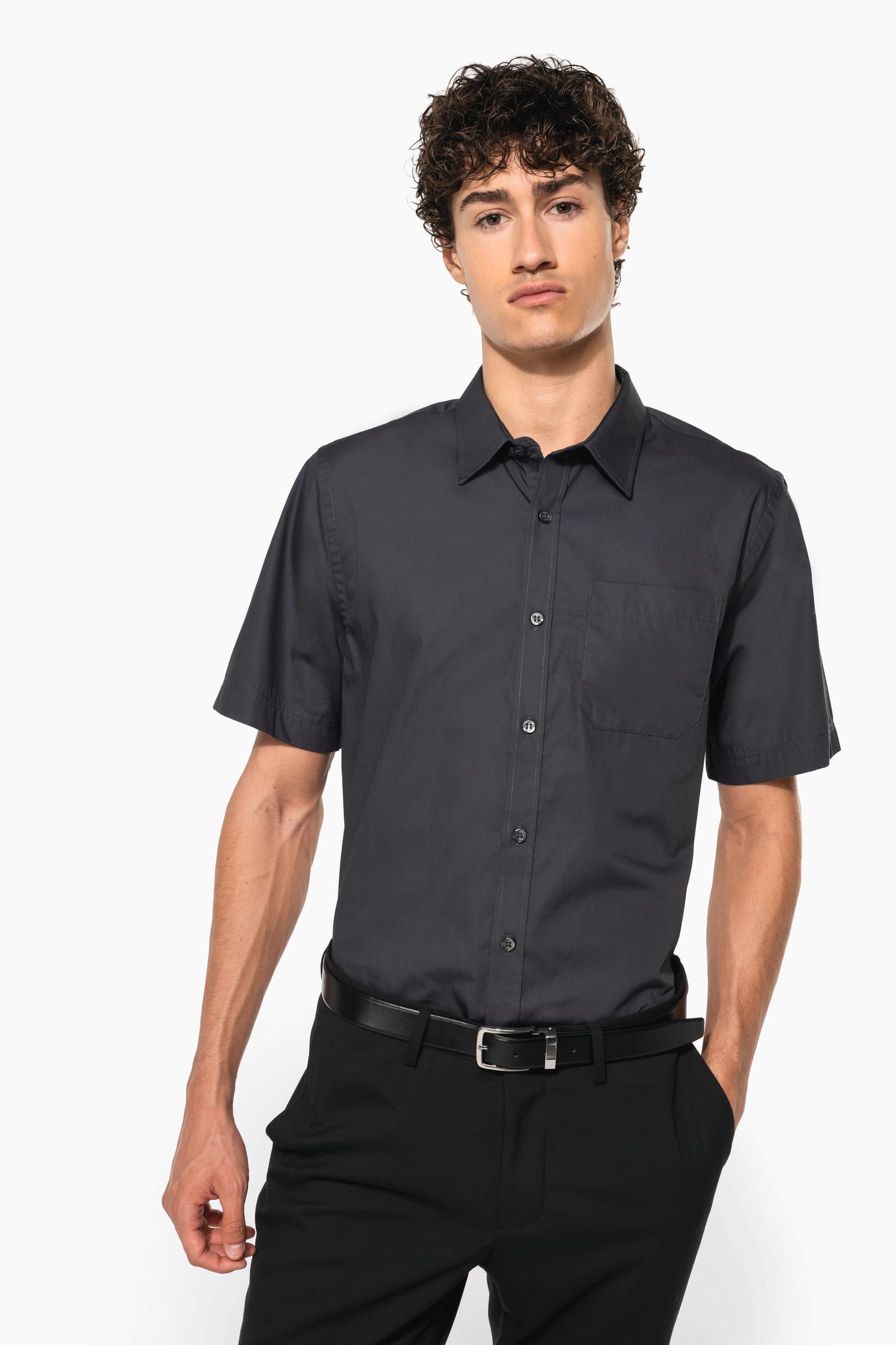 Chemise popeline manches courtes
