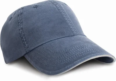 Casquette coton fine ligne lavé avec visière sandwich