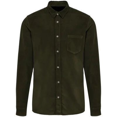 Chemise manches longues en velours homme