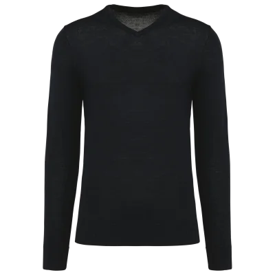 Pull Mérinos col V homme