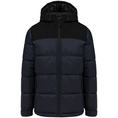 Parka matelassée à capuche bi-ton unisexe