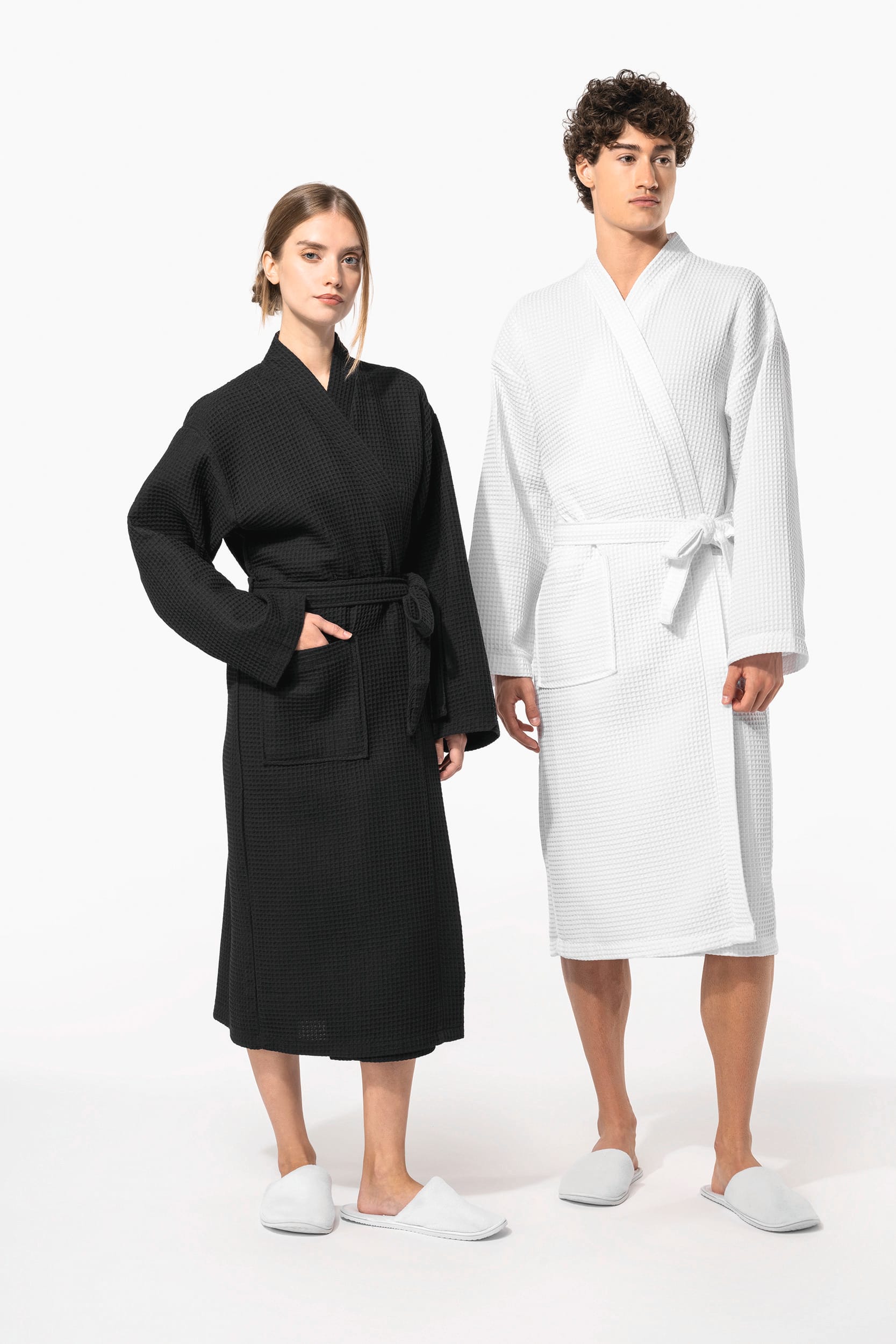 Peignoir kimono nid d'abeille