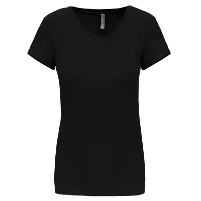 T-shirt col V manches courtes femme