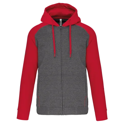 Veste molleton zippée capuche bicolore unisexe