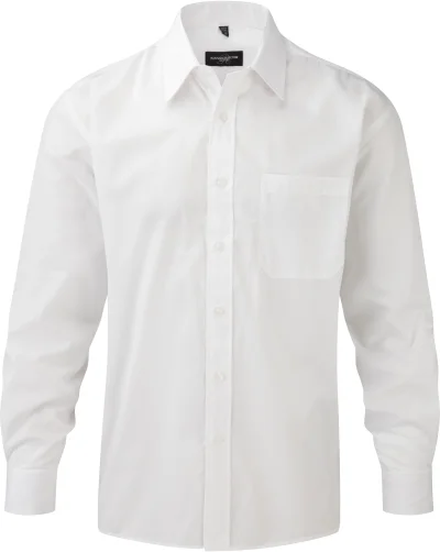 Chemise homme popeline polycoton manches longues