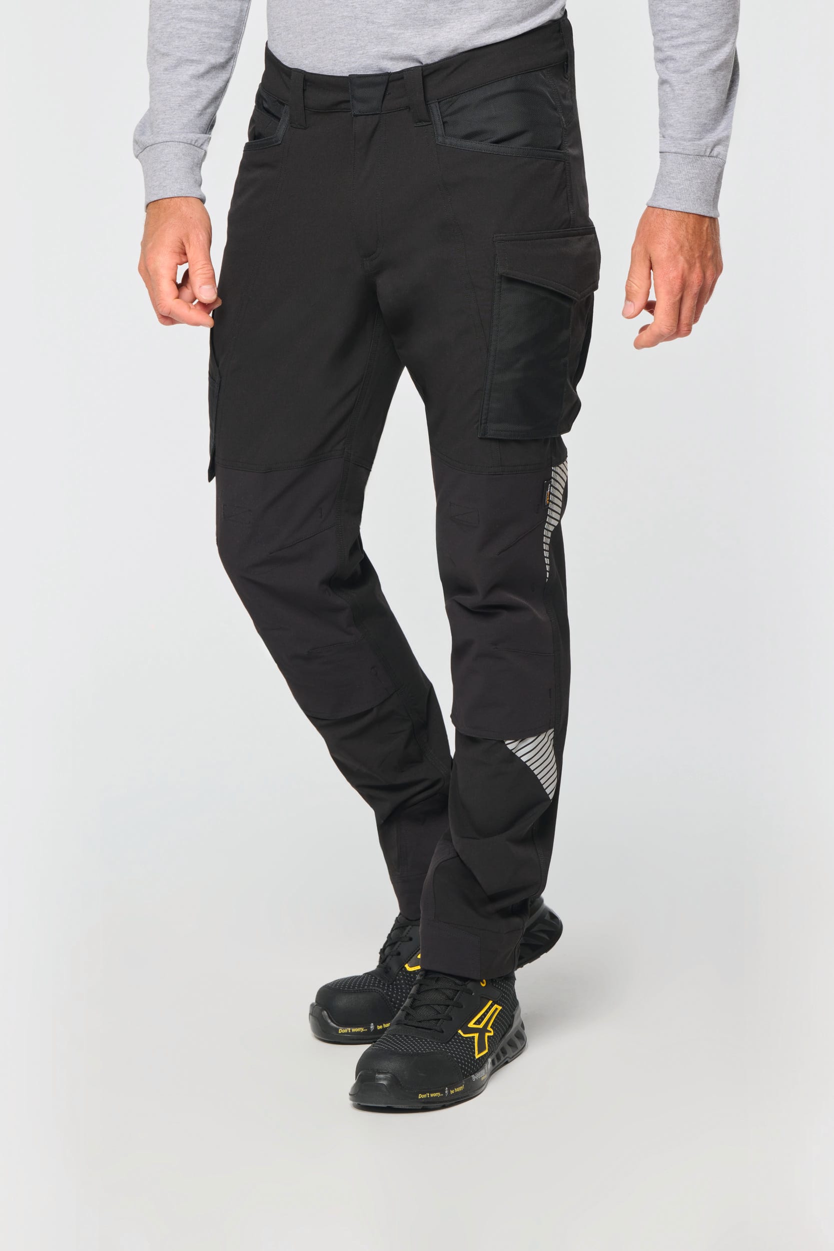 Pantalon stretch recyclé multipoches unisexe