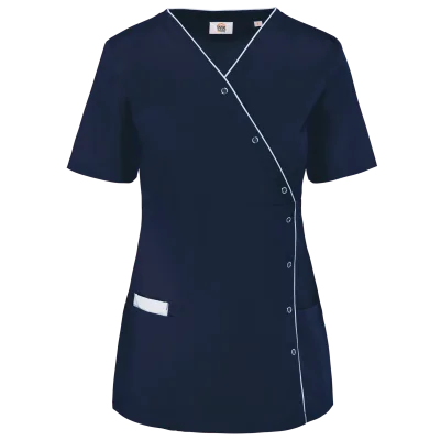 Blouse polycoton avec boutons-pression femme