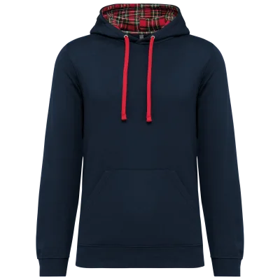 Sweat-shirt à capuche contrastée à motifs unisexe