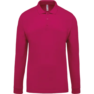 Polo piqué manches longues homme