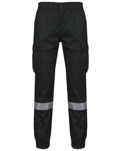 Pantalon cargo unisexe avec bas élastiqué et bande réfléchissante