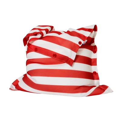 Pouf déhoussable à rayures