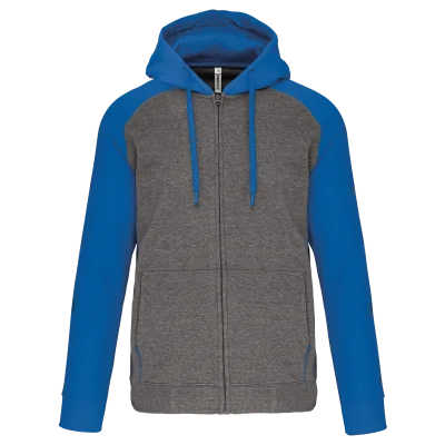 Veste molleton zippée capuche bicolore unisexe