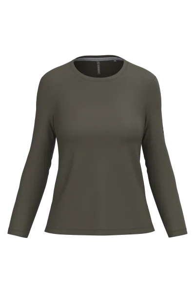 T-shirt col rond manches longues femme