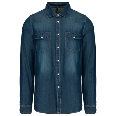 Chemise denim manches longues