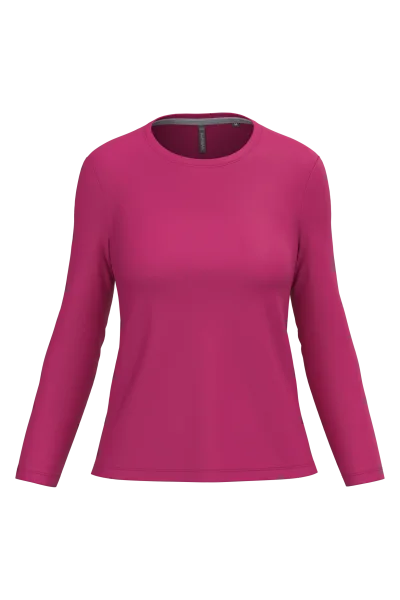 T-shirt col rond manches longues femme
