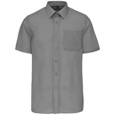 Chemise popeline polycoton manches courtes entretien facile homme