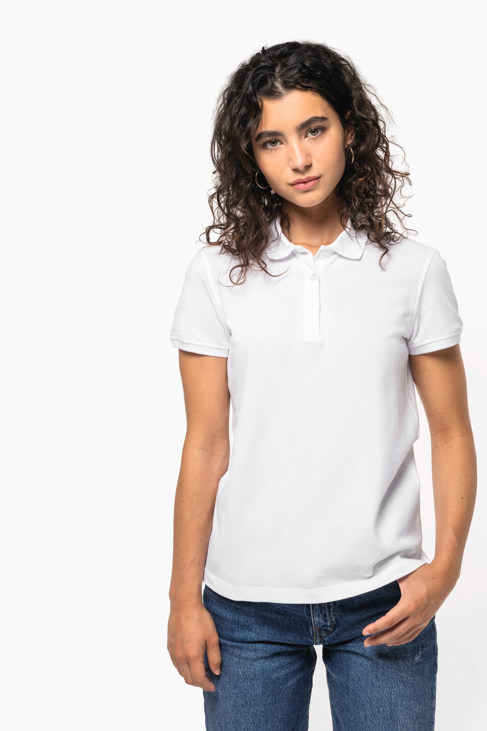 Polo piqué manches courtes femme