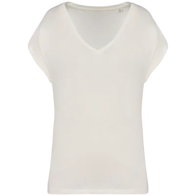 T-shirt écoresponsable loose à col V femme