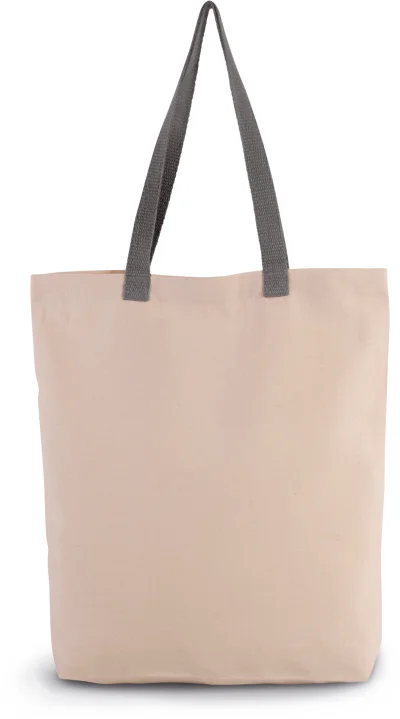 Sac shopping à soufflet avec poignées contrastées