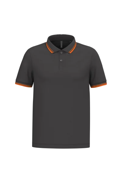 Polo homme manches courtes à liserés contrastés