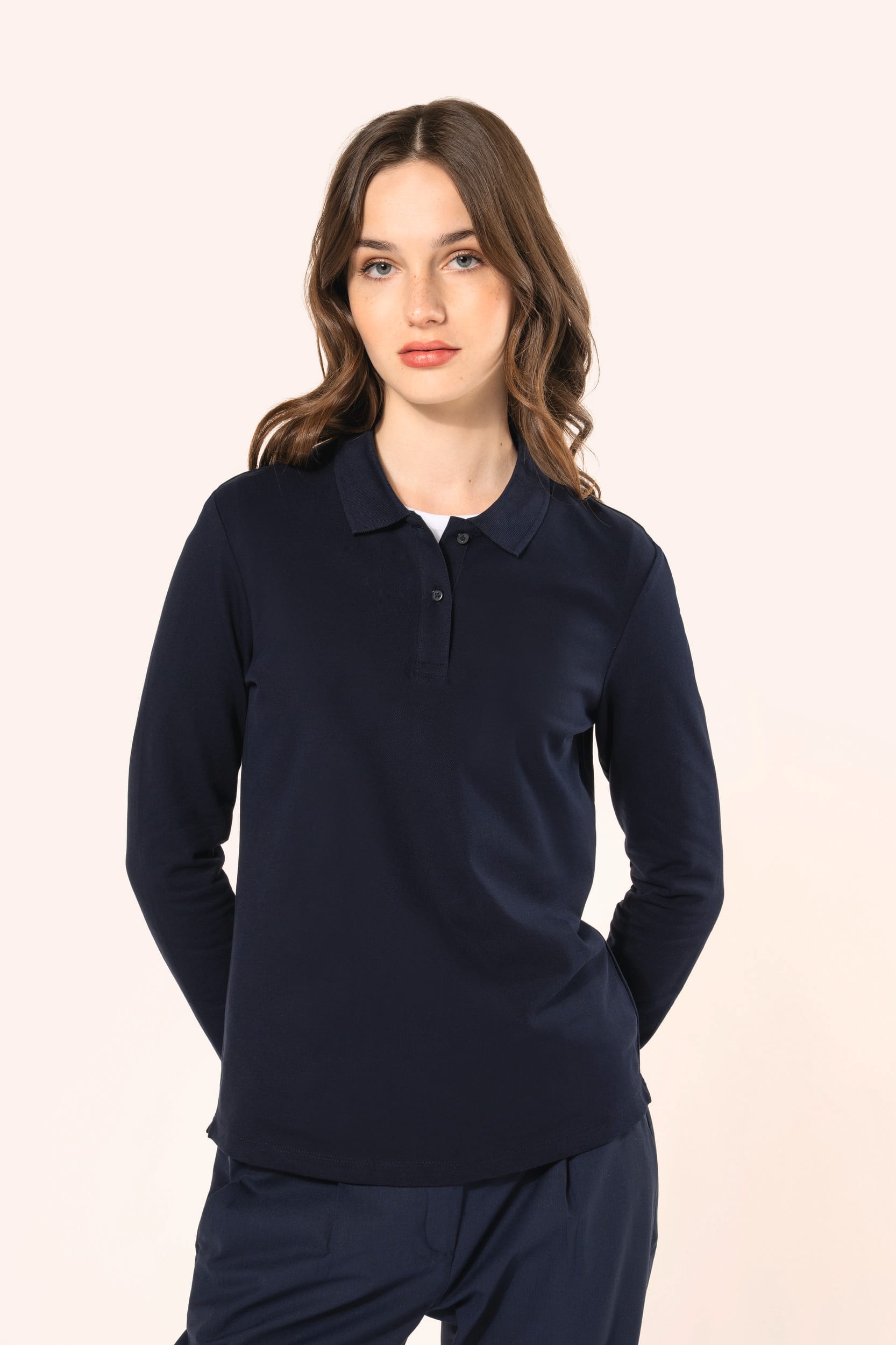 Polo Supima® manches longues femme