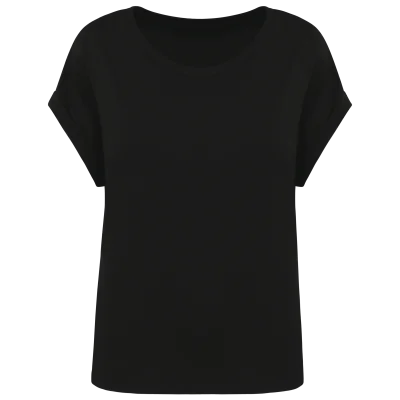 T-shirt écoresponsable manches à revers femme