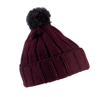 Bonnet à pompon avec revers