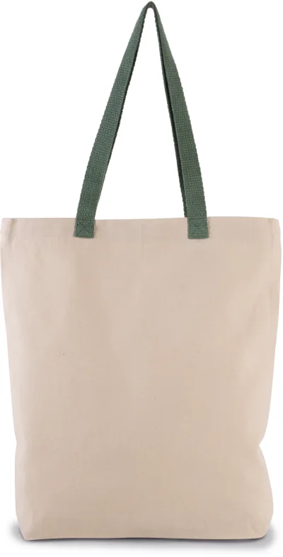 Sac shopping à soufflet avec poignées contrastées