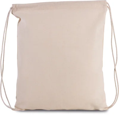 Petit sac à dos en coton bio avec cordelettes
