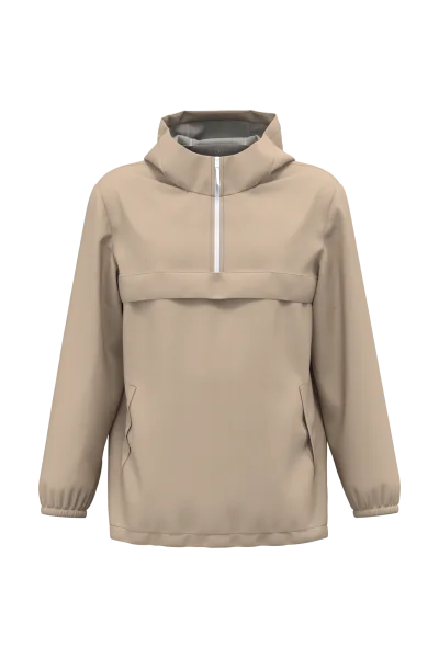 Veste coupe-vent imperméable écoresponsable quart zip unisexe