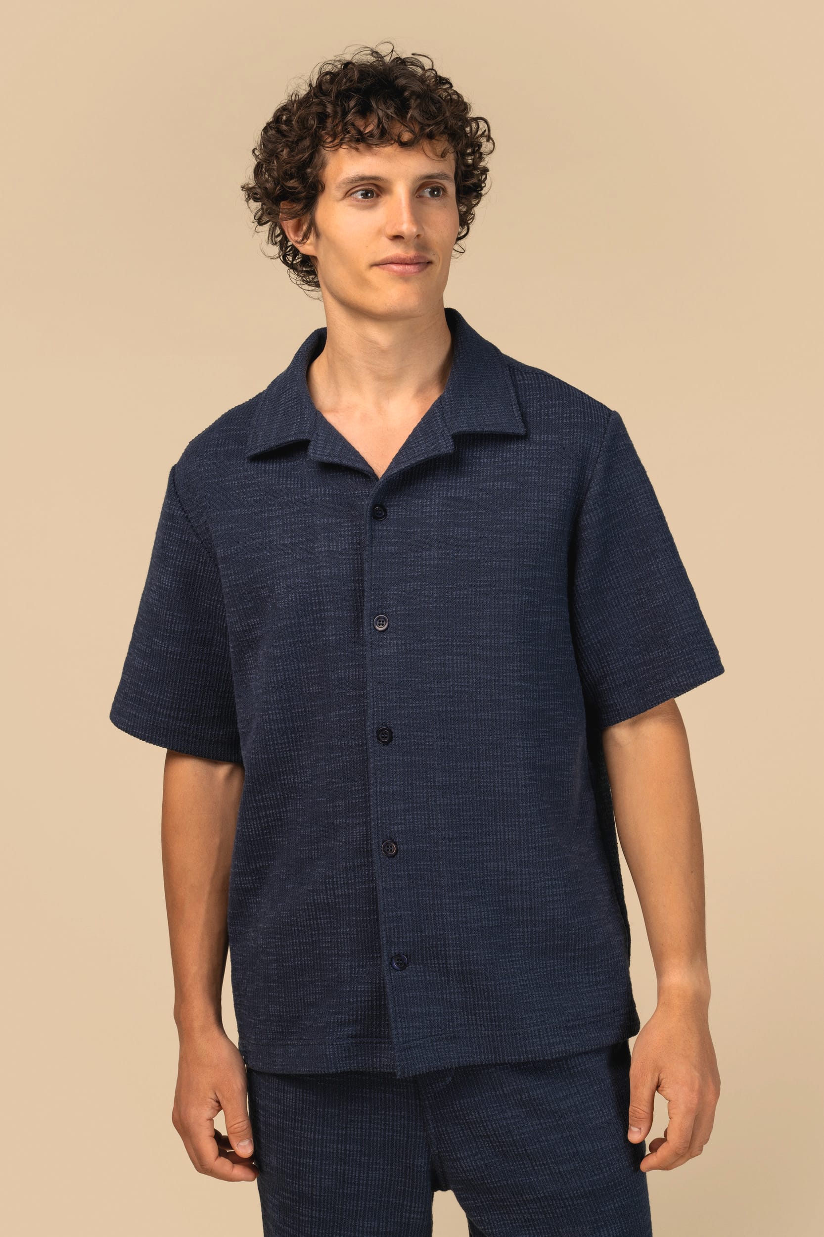 Chemise à manches courtes texturée homme