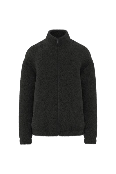 Sweat-shirt zippé à épaules tombantes en sherpa unisexe