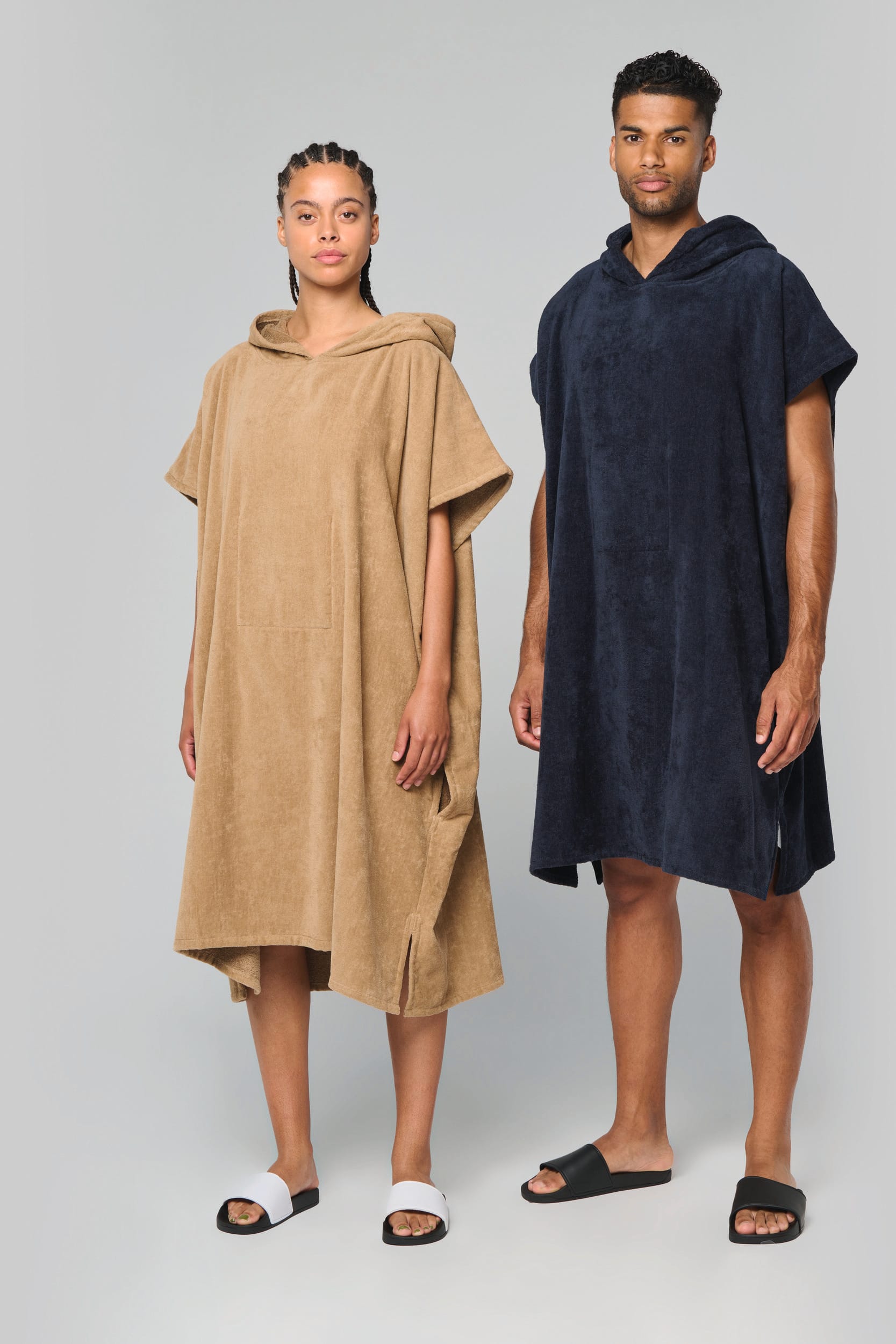 Poncho éponge à capuche unisexe