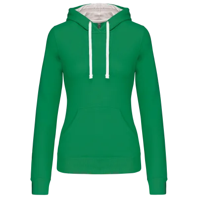 Sweat-shirt capuche contrastée femme