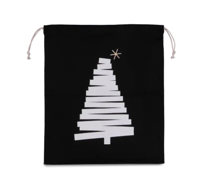 Sac coton à cordon motif sapin