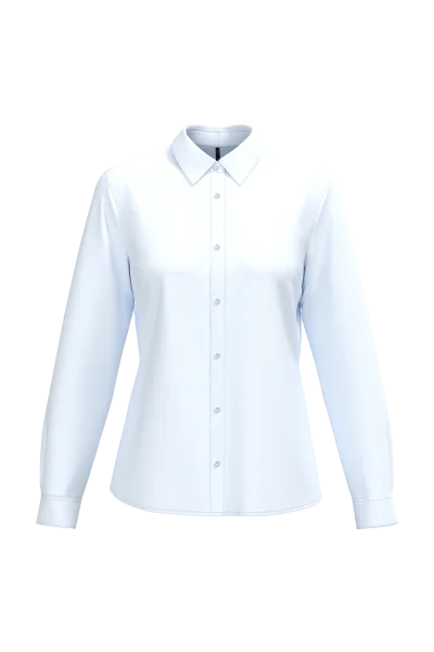 Chemise popeline polycoton sans poche entretien facile femme