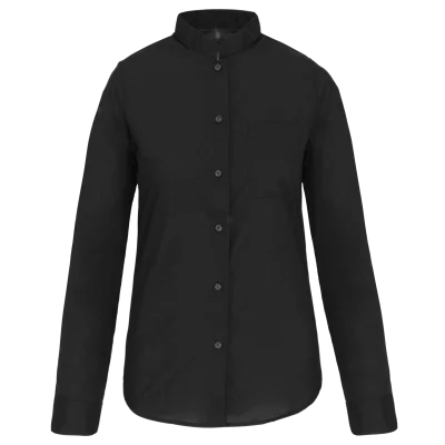 Chemise col mao manches longues femme