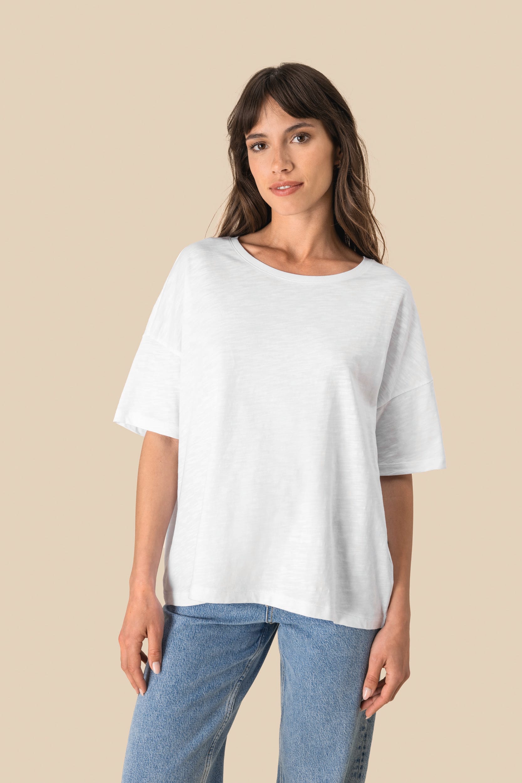 T-shirt écoresponsable slub oversize femme